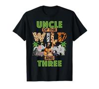 3rd Birthday Zoo Safari Jungle Uncle Of The Wild and Three T-Shirt