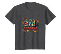 3rd Boy Gang: Playful Adventure for Young Explorers T-Shirt, Kids, Dark Heather Grey, 4 Years