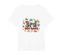 3rd Boy Gang: Playful Adventure for Young Explorers T-Shirt, Women's Plus, White, 5X