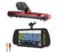 3rd Brake Light Reversing Camera Replacement for Ford Transit Connect 2014-2017 Vans Wide Angle Waterproof Rear View Camera Parking Reverse Backup Camera (CVBS Camer Monitor kit)