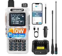 (3rd Gen) TIDRADIO TD-H8 10W Ham Radio, CHIRP/APP/Web Bluetooth Programming,199CH, Airband Reception, Freq Copy, DTMF, NOAA Weather, 2500mAh Walkie Talkies Long Range, Headset- Crystal, 1 Pack