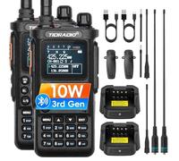 (3rd Gen) TIDRADIO TD-H8 10w Ham Radio, Wireless Programming Walkie Walkies, Airband Reception Two Way Radio,Rechargeable 2500mAh USB-C Batteries Walkie Walkies for Adults Long Range-Back,2 Pack