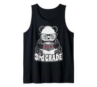 3rd Grade Back to School Panda Book Reader Teacher Heart Tank Top