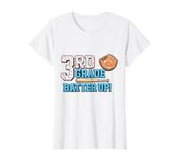 3rd Grade Batter Baseball Back to School Student Value Graphic T-Shirt, Women, White, S