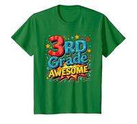 3rd Grade Boy Awesome School Year Celebration Gift T-Shirt, Kids, Kelly Green, 2 Years