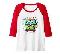 3rd Grade Cool Kid: Funky School Spirit for Young Learners Raglan Baseball Tee, Women, Red/White, L