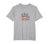 3rd Grade Diva: Sparkly School Star T-Shirt, Men's Big and Tall, Heather Grey, 5X Tall