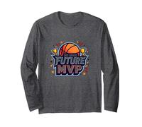 3rd Grade Future MVP Basketball Champion Long Sleeve T-Shirt, Adult Unisex, Dark Heather Grey, S