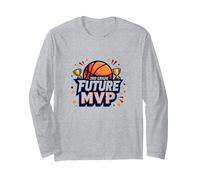 3rd Grade Future MVP Basketball Champion Long Sleeve T-Shirt, Adult Unisex, Heather Grey, L