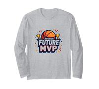 3rd Grade Future MVP Basketball Champion Long Sleeve T-Shirt, Adult Unisex, Heather Grey, S