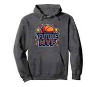 3rd Grade Future MVP Basketball Champion Pullover Hoodie, Adult Unisex, Dark Heather Grey, S