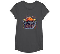 3rd Grade Future MVP Basketball Champion T-Shirt, Girls, Dark Heather Grey, Large
