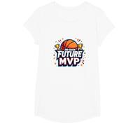 3rd Grade Future MVP Basketball Champion T-Shirt, Girls, White, Large