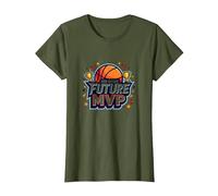 3rd Grade Future MVP Basketball Champion T-Shirt, Women, Olive Green, Medium