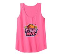 3rd Grade Future MVP Basketball Champion Tank Top, Women, Neon Pink, L