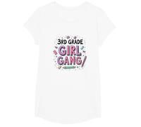 3rd Grade Girl Gang: Fun School Squad for Young Learners T-Shirt, Girls, White, Medium