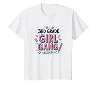 3rd Grade Girl Gang: Fun School Squad for Young Learners T-Shirt, Kids, White, 12 Years