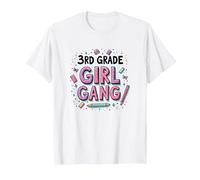 3rd Grade Girl Gang: Fun School Squad for Young Learners T-Shirt, Men, White, L