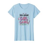 3rd Grade Girl Gang: Fun School Squad for Young Learners T-Shirt, Women, Baby Blue, S