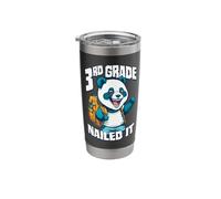 3rd Grade Nailed It Funny Happy Panda Boy Graduation Stainless Steel Insulated Tumbler