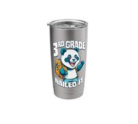 3rd Grade Nailed It Funny Happy Panda Boy Graduation Stainless Steel Insulated Tumbler