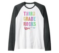 3rd Grade Rocks Teacher Rockstar Team Third Grader I Teach Raglan Baseball Tee