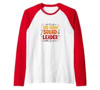 3rd Grade Squad Leader: School Spirit for Young Leaders Raglan Baseball Tee, Men, Red/White, XL