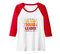 3rd Grade Squad Leader: School Spirit for Young Leaders Raglan Baseball Tee, Women, Red/White, M