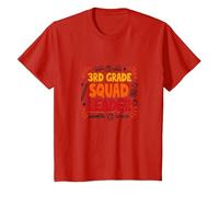 3rd Grade Squad Leader: School Spirit for Young Leaders T-Shirt, Kids, Red, 10 Years