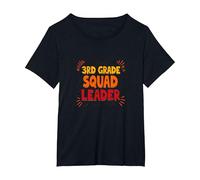 3rd Grade Squad Leader: School Spirit for Young Leaders T-Shirt, Women's Plus, Black, 1X