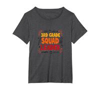 3rd Grade Squad Leader: School Spirit for Young Leaders T-Shirt, Women's Plus, Dark Heather Grey, 1X