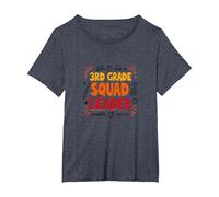 3rd Grade Squad Leader: School Spirit for Young Leaders T-Shirt, Women's Plus, Heather Blue, 1X