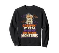 3rd Grade Teacher Halloween Monster Squad Mummy Kids Sweatshirt