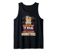 3rd Grade Teacher Halloween Monster Squad Mummy Kids Tank Top