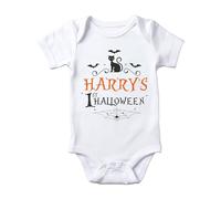 3rd Halloween Personalised Halloween Baby Vest: 100% Ringspun Cotton, Add Name with Spooky Designs