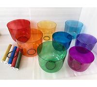 3rd Octave Crystal Singing Bowl chakra set (8 Pcs), The 8th one is pink. CDEFGABC4 Size:6.5"-8.5" standard 432HZ