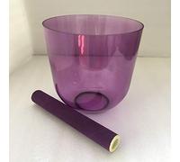 3rd Octave purple color about 7.0" Crystal Singing bowl Perfect crown chakra B Note for sound theraphy 432Hz standard.