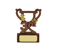 3rd Place Mini Cup Trophy Award Podium 80mm Free Nameplate Engraving SMC003