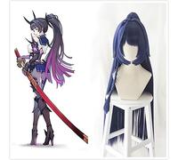 3Rd Raiden Mei Purple Blue Straight Long Ponytail Synthetic Hair Cosplay Props Halloween Party + Free Wig Cap