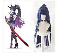 3rd Raiden Mei Purple Blue Straight Long Ponytail Synthetic Hair Cosplay Props Halloween Party + Free Wig Cap