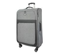 3rd Street UK Soft Shell Suitcase | 4 Spinner Wheels | TSA Combination Lock | Expandable Lightweight Fabric Trolley Case | Cabin / Medium / Large / 3-Piece Set | Eastbourne Flint (Medium)