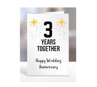 3rd Wedding Aniversary Card, Third Anniversary Card, 3 years Happy Wedding Anniversary Card for a special couple, Years Together, A5-346_3