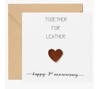 3rd Wedding Anniversary Card with Envelope - Together for Leather - Leather Wedding Anniversary Card for Husband, Wife, Couple, Mum & Dad - Third Anniversary Idea & Gift for Men/Women