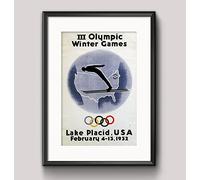 3rd winter olympics Winter Games at Lake Placid USA 1932 Poster Wall Art Print A4 & A3 (A4)