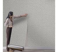 3Roll Self Adhesive Grey Peel and Stick Wallpaper Mix Plain Thick 3mm Linen Textured Industrial Wallpaper, Grasscloth Waterproof Squares Removable for Walls Bedroom Living Room Hotel Decoration