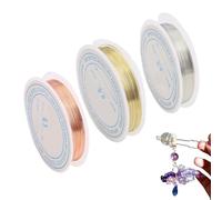 3Rolls 0.5mm Craft Wire for Jewellery Making Earrings Necklace Handmade DIY Copper Craft Wire in Vibrant Colors Easy to Bend and Cut Beading Wire for Jewelry Making Supplies and Crafting(6.5m)