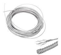3Rolls~1Roll 0.5-3mm Diameter 7X7 Structure 304 stainless steel wire rope thin cable softer fishing lifting cable for Garden Climbing Plants, Picture Hanging,Clothe(2mm x 5M,3 rolls)