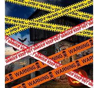 3Rolls Halloween Tape Halloween Decorations Fright Tape Halloween Warning Tape Caution Tape Halloween Props Yellow Hazard Keep Out Tape Enter If You Dare Horror Tape for Outdoor Haunted House Party