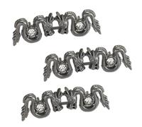 3Set Chinese Dragon Waist Buckle Cincher Clip Brooch Hook for Jeans Pants Plated Tightener Clip Decors Clothing Button