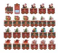 3set DIY Advent Calendar Train Shape Paper Boxes 24 Day Countdown | Classic Festive Motifs, Resists Collapsing, Secure Treat Holders, for Home and School Celebrations